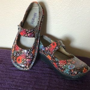 Alegria Paloma Midnight Garden Patent Shoes.